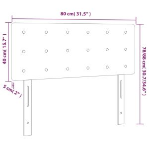 Горна табла за легло, тъмносиня, 80x5x78/88 см, кадифе
