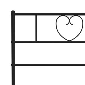 Метална рамка за легло с горна и долна табла, черна, 100x190 см