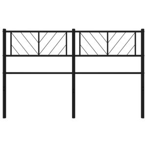 Метална табла за глава, черна, 150 см