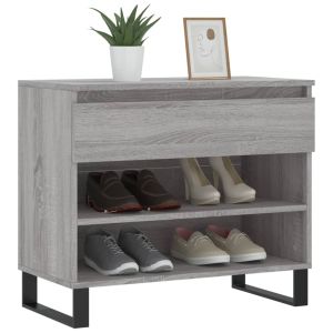 Шкаф за обувки, сив сонома, 70x36x60 см, инженерно дърво