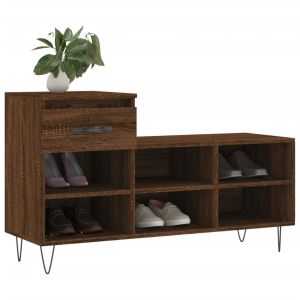 Шкаф за обувки, кафяв дъб, 102x36x60 см, инженерно дърво