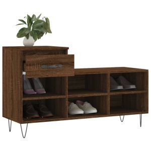 Шкаф за обувки, кафяв дъб, 102x36x60 см, инженерно дърво