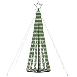 Коледна елха светещ конус 275 LED студено бяло 180 см