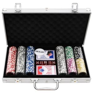 Комплект чипове за покер 300 бр 11,5 г