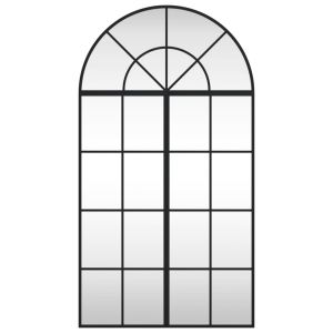 Стенно огледало, черно, 60x110 см, арка, желязо