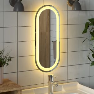 LED огледало за баня, 60x25 см, овално