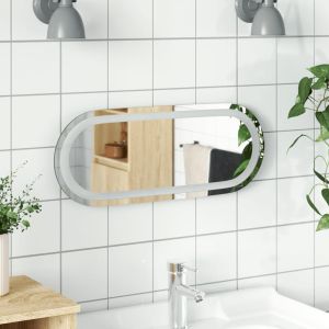 LED огледало за баня, 50x20 см, овално