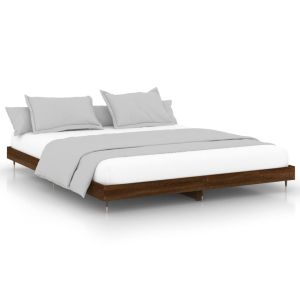 Рамка за легло, кафяв дъб, 150x200 см, инженерно дърво