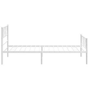 Метална рамка за легло с горна и долна табла, бяла, 107x203 см