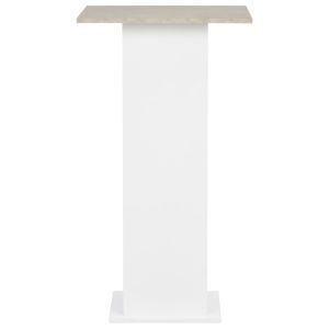 Бар маса, бяло и бетонно, 60x60x110 см