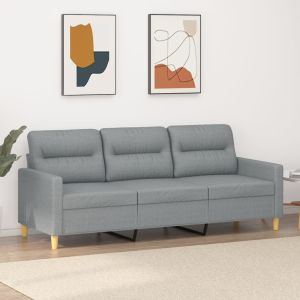 3-местен диван, светлосив, 180 см, плат