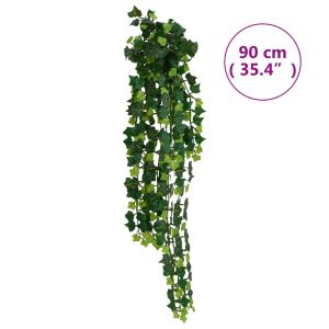Изкуствени висящи растения 12 бр 339 листа 90 см зелени