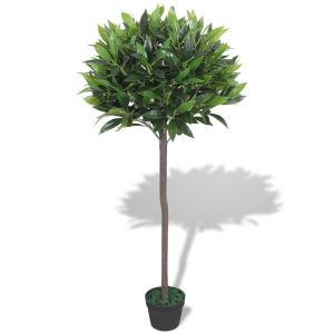 Изкуствено растение лавър със саксия, 125 см, зелено
