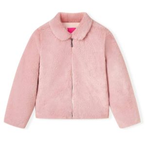 Детско палто от изкуствен косъм, розово, 92