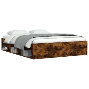 Рамка за легло, опушен дъб, 140x200 см