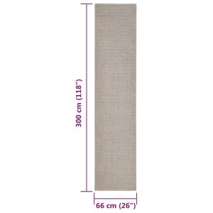 Килим, естествен сизал, 66x300 см, пясъчен