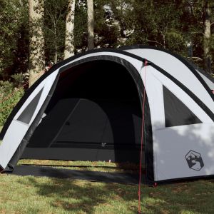 Къмпинг палатка за 4 души бяла 300x250x132 см 185T тафта