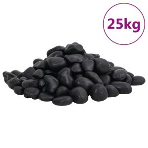 Полирани камъчета 25 кг черни 2-5 см