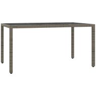 Градински трапезен комплект 5 части с възглавници сив полиратан