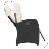 Градински трапезен комплект 7 части възглавници черен полиратан