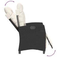 Градински трапезен комплект 7 части възглавници черен полиратан