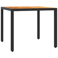 Бистро комплект с възглавници 3 части черен полиратан