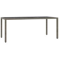 Градински трапезен комплект 7 части с възглавници сив полиратан