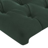 LED горна табла за легло, тъмнозелена, 80x7x118/128 см, кадифе