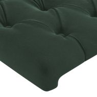 LED горна табла за легло, тъмнозелена, 83x16x118/128 см, кадифе