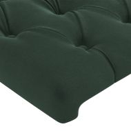 Горна табла за легло с уши тъмнозелена 83x23x118/128 см кадифе