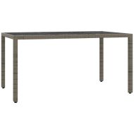 Градински трапезен комплект 5 части с възглавници сив полиратан