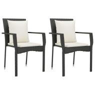 Градински трапезен комплект възглавници 9 части черен полиратан