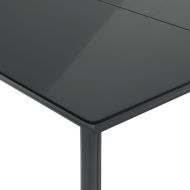 Градински трапезен комплект 7 части възглавници черен полиратан