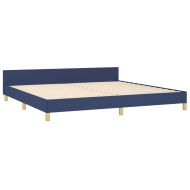 Рамка за легло с табла, синя, 200x200 см, плат