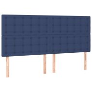 Рамка за легло с табла, синя, 200x200 см, плат