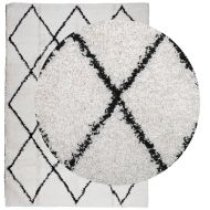 Шаги килим с дълъг косъм "PAMPLONA", кремаво-черен, 120x170 см