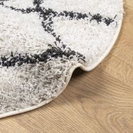 Шаги килим дълъг косъм PAMPLONA модерен кремаво-черен Ø 200 см