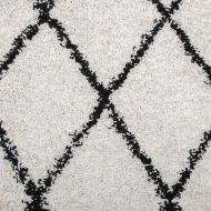 Шаги килим дълъг косъм PAMPLONA модерен кремаво-черен Ø 200 см