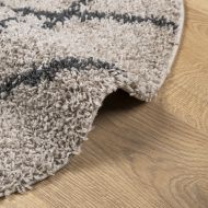 Шаги килим с дълъг косъм "PAMPLONA" бежов и антрацит Ø 200 см