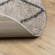 Шаги килим с дълъг косъм "PAMPLONA" бежов и антрацит Ø 100 см