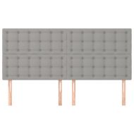 Горни табли за легло, 4 бр, светлосиви, 80x5x78/88 см, плат