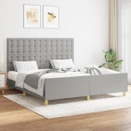 Рамка за легло с табла, светлосива, 160x200 см плат