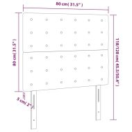 Горни табли за легло, 2 бр, светлосиви, 80x5x78/88 см, плат