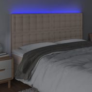 LED горна табла за легло, капучино, 180x5x118/128 см