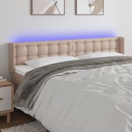 LED Горна табла за легло, капучино, 183x16x78/88 см