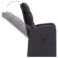 Градински трапезен комплект възглавници 9 части черен