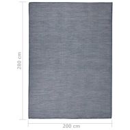 Градински плоскотъкан килим, 200x280 см, син
