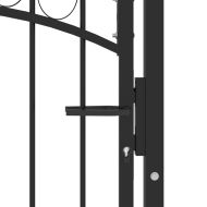 Оградна врата с арковидна горна част стомана 100x150 см черна