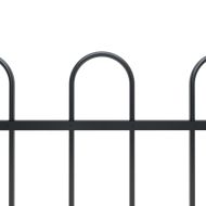 Градинска ограда с извити върхове, стомана, 8,5x1,2 м, черна