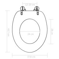 Тоалетни седалки с плавно затваряне, 2 бр, МДФ, дизайн камъчета